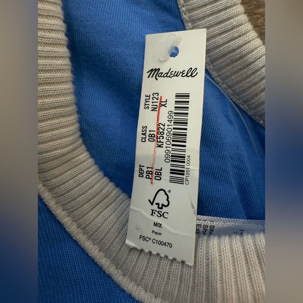 NWT MWL Madewell Terry Ribbed Bralette Oasis Blue Size XL - Picture 6 of 9